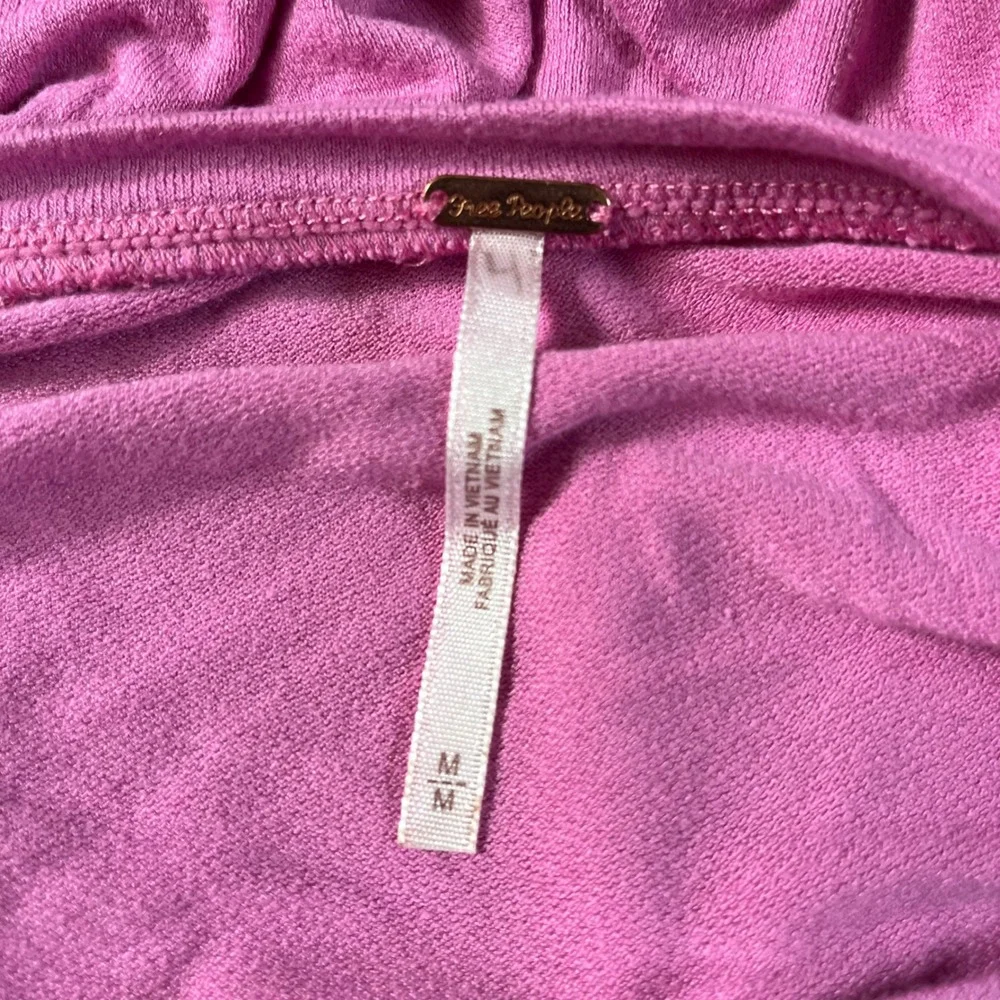 Free People 2 Piece Set Womens Medium Pink Ruched Skirt Shoulder Pad Crop Top